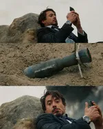 robert downey jr. memes, memes, plain memes, robert downey jr. plain meme, english memes - Tony shocked to see his weapon
